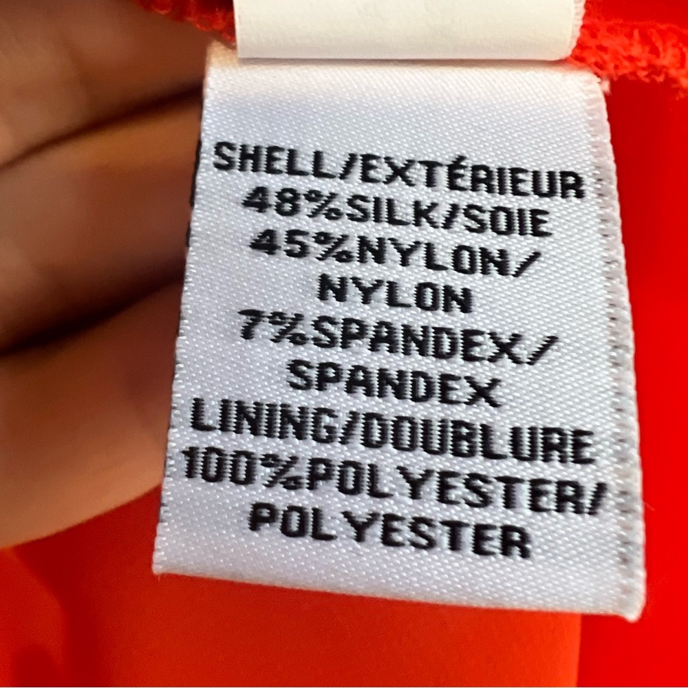 Diane Von Furstenburg silk blend sleeveless orange top Sz M excellent condition - Picture 10 of 11